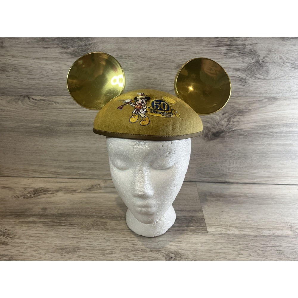 Disneyland Resort 50th Anniversary Gold Mouse Ears Hat Adult‎ Size 2005